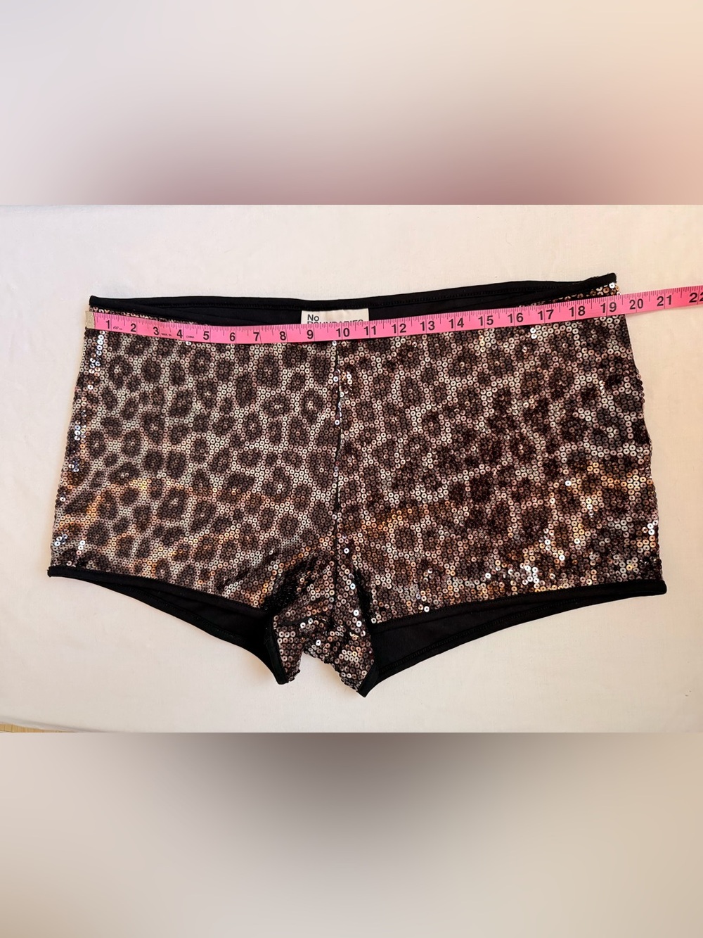 No Boundaries Sequin Leopard Print Boy Shorts